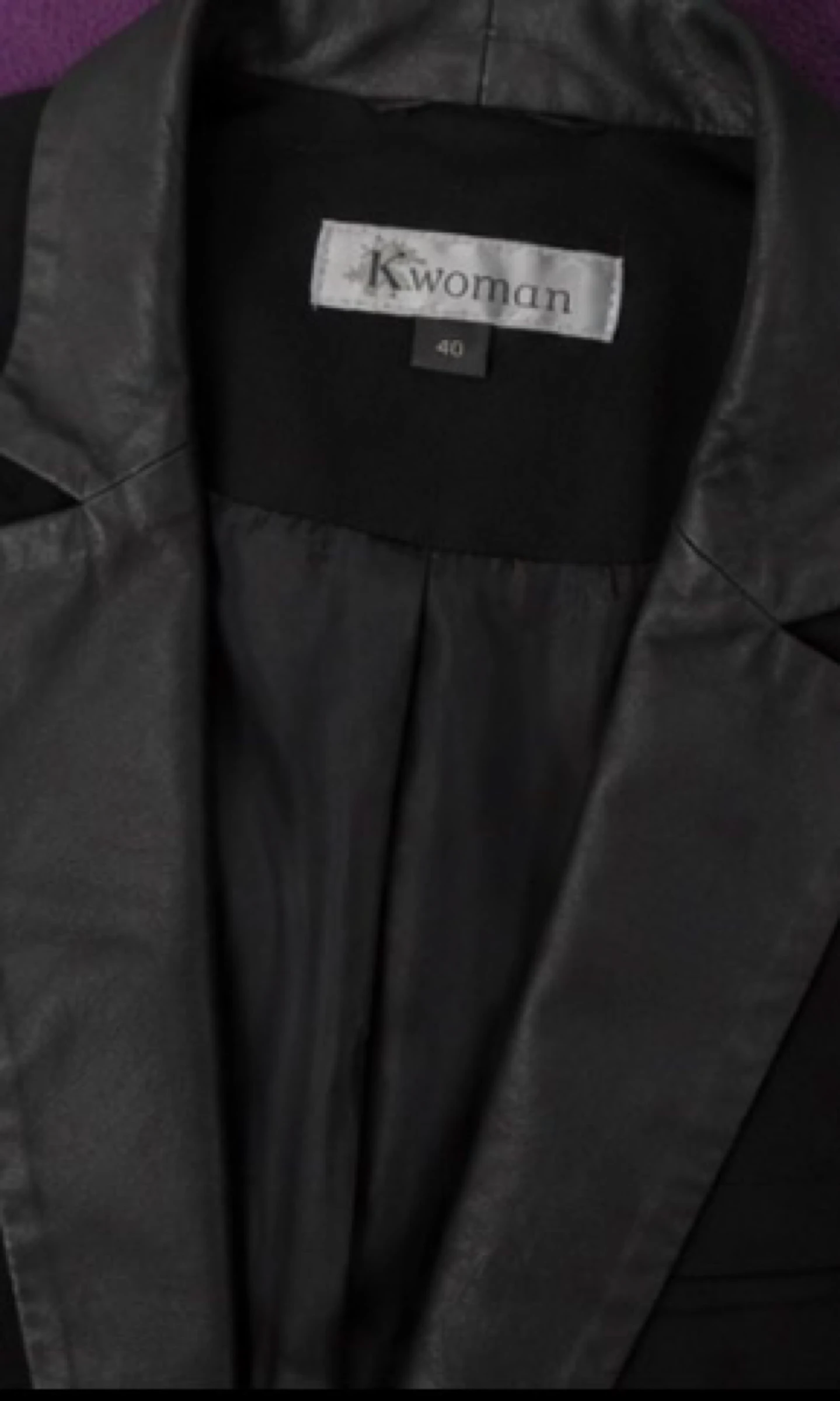 Kwoman Elegant black satin lapel tailored jacket size 40 for ceremonies – photo 4